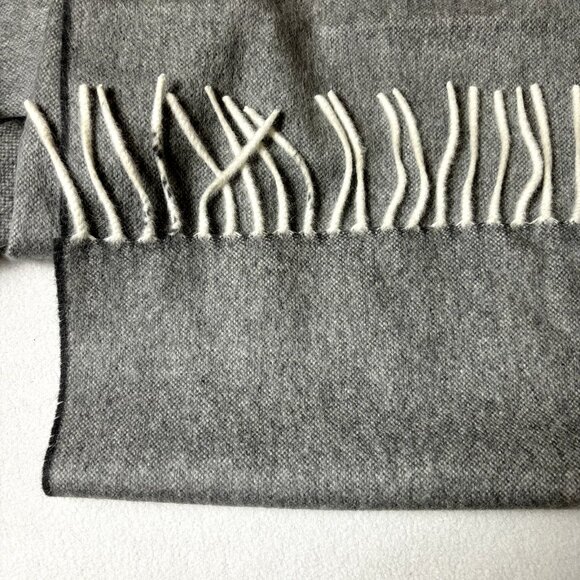 Agnona $650 NWOT Angora Wool Cashmere Scarf Shawl w/ Fringe 11.5" x‎ 62" Italy - Picture 7 of 9